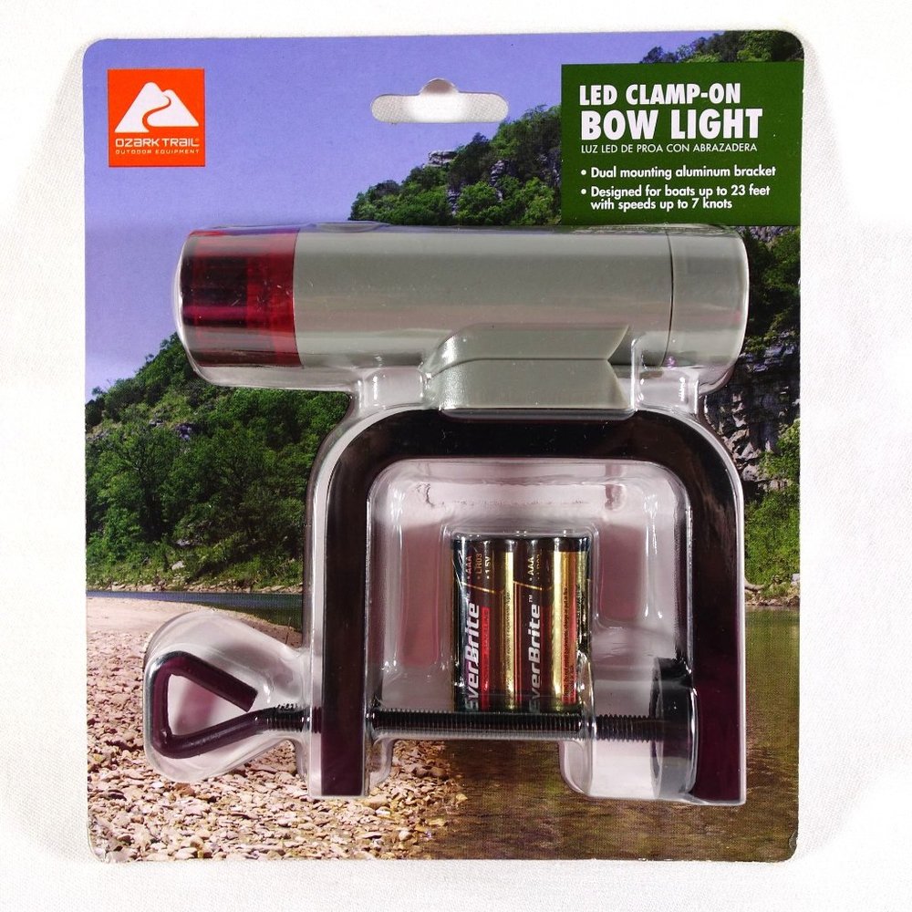 Ozark‎ Trail LED Clamp On Marine Boat Bow Light Red Green New